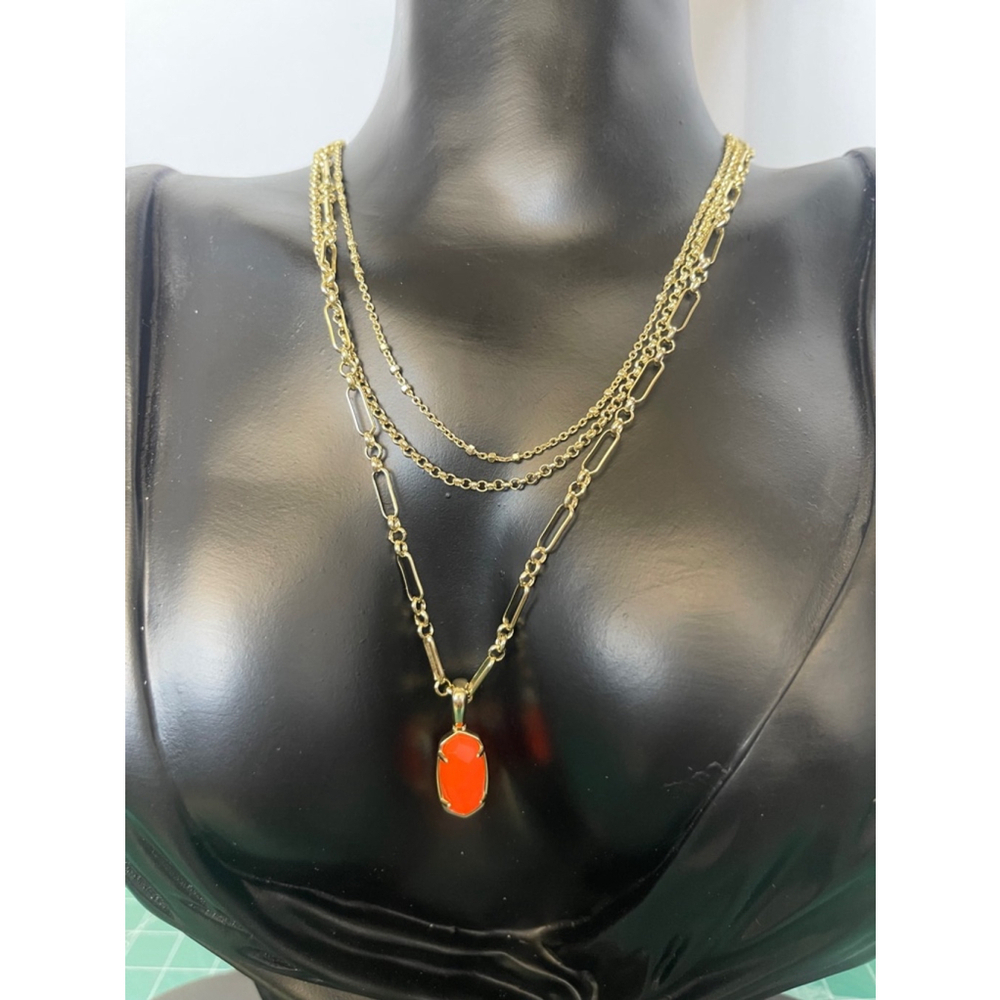 Women's Kendra Scott Necklace, Gold, Orange